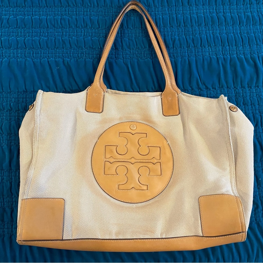 Tory Burch Ella Canvas & Leather Bag